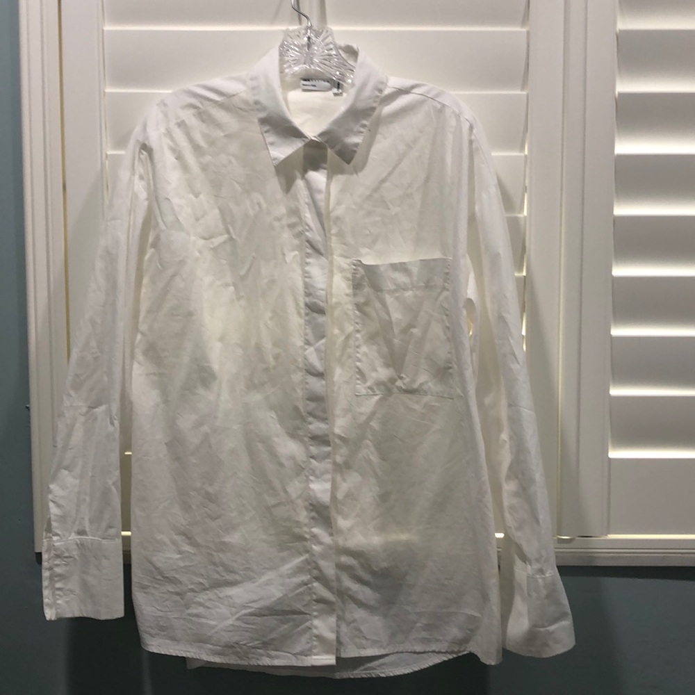 White button down top